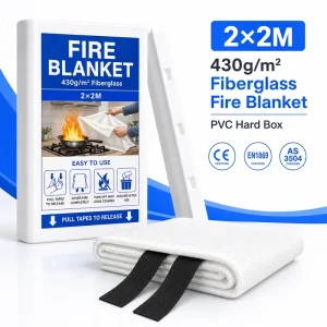 2m * 2m Fire Blanket Single Pack PVC Hard Case 0.43mm Fiberglass Emergency Fire Control