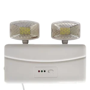 3 Hours Long Backup Wall Mounted Li Ion LED Emergency Light Double Head Portable Rechargeable IP30 Rated 2-Year Warranty
