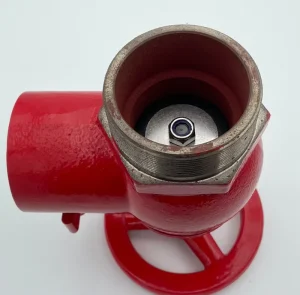 3 Inch Cast Iron Right Angle Indoor Valve Fire Fighting Hydrant with 2.5″ BSP Outlet Powder Painted Red Easy Operation