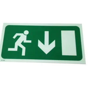 300*150mm PVC Reflective Traffic Sign Board Safety Exit Passage Sign at Stairwell Entrance Emergency Exit Sign