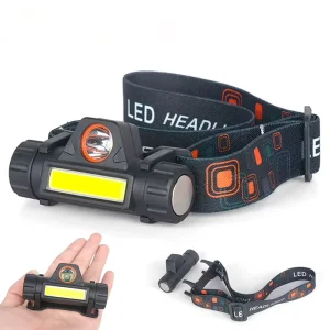 350 Lumen Super Bright LED Headlamp 800mAh Rechargeable Battery Head Torch Light Portable COB Flashlight Headlight Waterproof