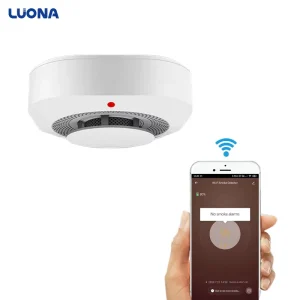360° Smart Smoke Fire Alarm Detector 95dB Loud Sound with Tuya App & Alexa Google Home Support