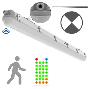 36W 1200mm LED Batten 120 Degree Waterproof Alum Weatherproof Sensor Emergency Linear Light Factory Workshop Garage IP65 IK08