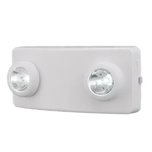 3W Integrated LED Fire-resistant IP33 Rotatable 2 Lamp Heads Touch Control Emergency Light 3H Backup for Indoor Buildings