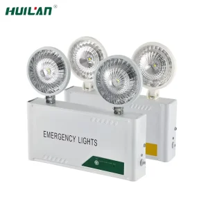 3W Iron ABS Rechargeable Construction 90Min Emergency Time Wall Mount Design Two Head Fire Led Emergency Light