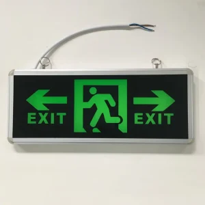 3W Rechargeable Wall Hanging Mounted Single Double Side Luminous Aluminum Frame Glass Fire LED Emergency Exit Safety Signs Light