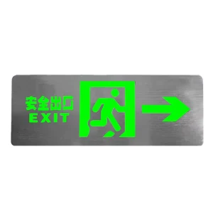 3W Wall Mounted Rechargeable Ni cd Battery Backup Aluminum Frame Safety Exit Sign Caution Escape Warning Sign