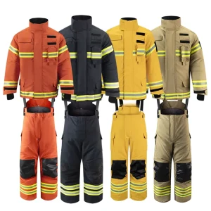 4 Layers CE EN469 Certified Nomex Firefighter Fireman Suit for High Risk Fire