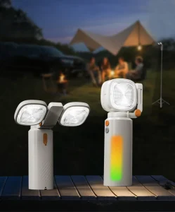 4-in-1 Camping Light Flashlight 2000LM Rechargeable 120H Runtime Adjustable Magnetic Tripod Outdoor Emergency Lantern