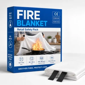 40*40 Inch Emergency Fiberglass Fire Blanket Color Box Pack for Home Kitchen Office Garage and Outdoor Use