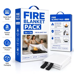 40*40 Inch Fiberglass Fire Blanket Factory Direct Single Retail Color Box for Supermarket