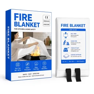 40*40 Inch Fiberglass Fire Blanket Retail Box Pack for Home Safety Emergency Product