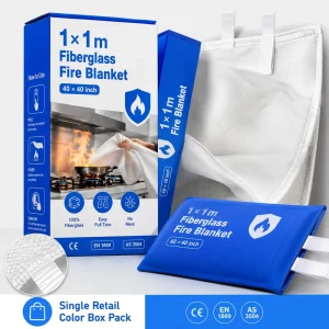40*40 Inch Fiberglass Fire Blankets CE Certified Retail Carton Packing