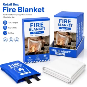 40*40 Inch Fire Blankets CE Certified Fiberglass Carton Packing with German EPR Packaging Support