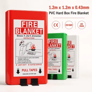 430gsm Fiberglass Fire Blanket 1.2m * 1.2m PVC Box Heat Resistant Emergency Protection