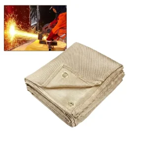 4ft*4ft Gold High Temperature Flame Retardant 100% Fiberglass Welding Protective Isolation Fireproof Blanket