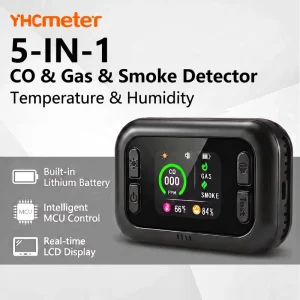 5-in-1 Plug-In Multi-Gas Detector for Smoke Carbon Monoxide LPG Methane Combustible Gas Alarm for RV Home OEM