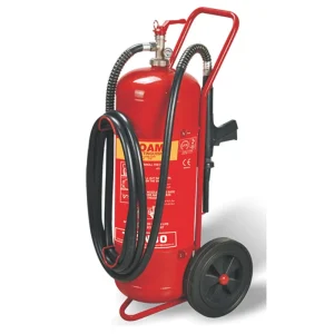 50L AFFF Foam Fire Extinguisher With 1.5% Concentration CE MED EN1886 Certified Steel Mobile Trolley Type With Long Throw Nozzle