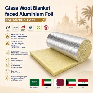 50mm Glasswool Blanket Fiberglass Insulation for Apartment Heat Insulation