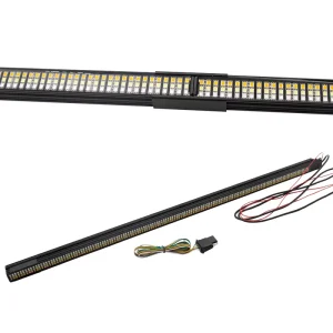 60-Inch Foldable Triple-Row Emergency Strobe Light Bar For Pickup Trucks SUVs IP67 Waterproof 50W 12V Easy Mounting