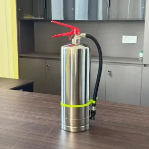 6L Stainless Steel Portable Fire Extinguisher AB-L1 15-30s Discharge Time Water-Based Foam for Lithium Battery E-Bike