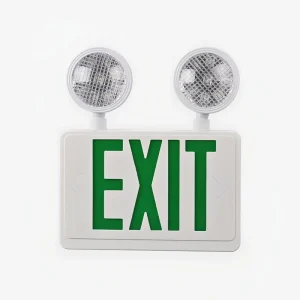 6W ABS Housing Wall Mounted LED Exit Box Sign Twin Spot Emergency Combo Light with Lithium Backup Battery