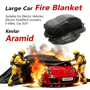 6x8m/6x9m Electric Vehicle Kevlar Aramid Fire Blanket 1000 1400C Heat Resistant Chemical Oil Resistant Lightweight Durable