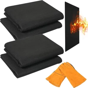 70″x27y Pre Oxidized Fiber Fireproof Welding Blanket with Hand Protection Flame Retardant Fabric for Grill Stove Pit