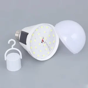 7W LED Solar Rechargeable Bulb Emergency Light with DC12 B22 E27 1200mAh Battery AC DC Power Supply