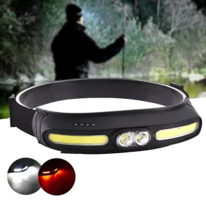 800mAh Rechargeable LED Headlamp with 5 Modes for Running Camping COB Headlight Flashlight Multifunctional Head Light Waterproof