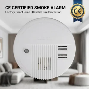 9V Battery Interconnected Smoke Detector Round Smoke Detector Alarm Home Security Smoke Alarm Sensor Reliable Fire Detection