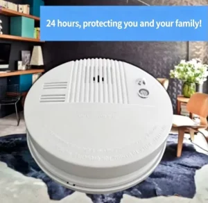 9V DC Photoelectric Surface Mount Ceiling Smoke Detector Low Power Consumption 85dB Loud Alarm for Home Fire Safety Alert System