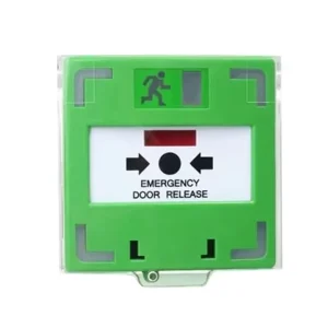 ABS 12V DPDT Call Point Resettable Green Break Glass Fire Alarm Exit Emergency Door Release Button With LED Buzzer