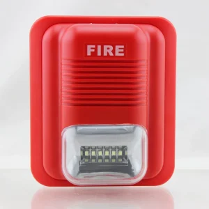 ABS Fire Alarm Indoor Siren with Strobe >100dB Sound Pressure 30-50m Detection Range