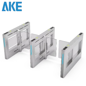 AKE Smart Face Recognition QR Code 2 Way Anti Tailgating Speed Gate Turnstile 304 Stainless Steel 30 40 People Min Optical
