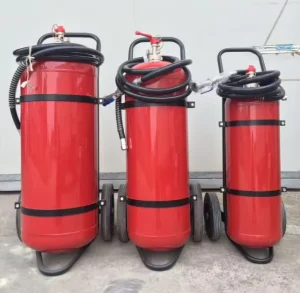 Abc Dry Chemical 25-100kg Wheeled Dry Powder Fire Extinguisher Firefighting Equipments Industry Fire Protection Supplier