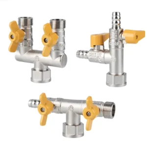 All Copper 4 Point Ball Valve Switch Natural Gas Three Way Valve Gas Hose Connector
