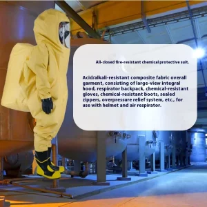 All-in-One Level Vapor-Protective Chemical Suit Fully Enclosed Airtight Internal Air Circuit Design Acid Alkali Fire Proof