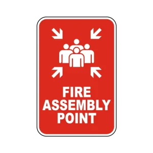 Aluminium Safety Warning Evacuation Fire Assembly Point Signs Reflective Emergency Gathering Zones