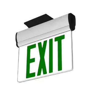 Aluminum Fire Emergency Exit Sign Light With LED Ni Cd Battery IP20 White Light 2 Hour Backup Edge Lit Exit Sign