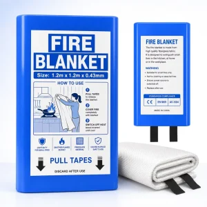 Anti Fire Emergency Blanket 1.2*1.2m 0.43mm Fiberglass Fabric Hard PVC Box CE Certified Single Unit OEM