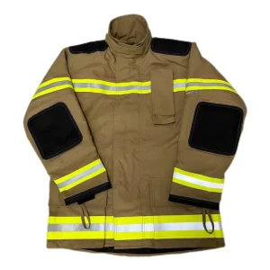 Aramid Firefighter Turnout Gear Flame Retardant Waterproof Fire Fighting Suit Split Style Reinforced Knee Elbow Shoulders Rescue