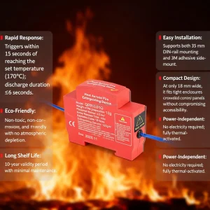 Automatic Aerosol Fire Extinguisher Class Polypropylene for Lithium Battery Factory Auto Fire Suppression System ISO 7165
