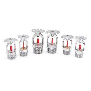 Automatic Fire Sprinkler Head 68 Degree Red Glass Bulb DN15 DN20 Brass Chrome Pendent Upright Type for Fire Suppression System