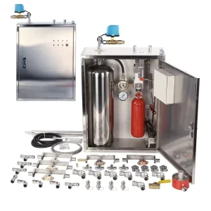 Automatic Kitchen Hood Fire Suppression System Fusible Link Type Wet Chemical 10L Stainless Steel Wall Mounted Fire