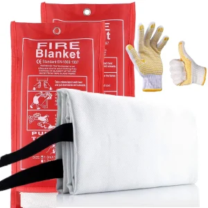 BSI Certificated Fire Retard Emergency Fire Blanket Kitchen 1m X 1m Fiberglass Cloth Laboratory Fire Blanket