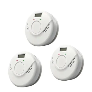 Big Test Button LCD Digital Combination Smoke and CO Alarm Battery Powered 2 in 1 Fire Gas Detector with High Sensitivity Sensor