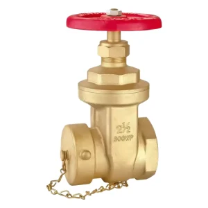 Brass Hydrant Gate Valve 2-way 2.5″ 300PSI Firefighting Equipment Accessory for Fire Protection