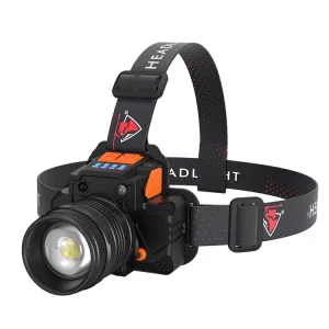 Bright Portable LED Headlights Zoomable USB Rechargeable LED Headlamp with Wave Motion Sensor Emergency Night Fishing Lamp