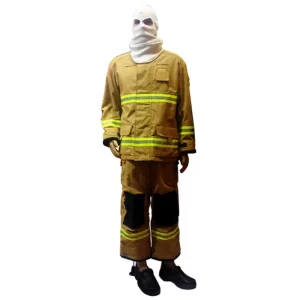 CE Approval Yellow Fire Resistance Anti Cut Firefighter Jacket&Trousers Set With Reflective Strips for Rescue PPE Fire Equipment